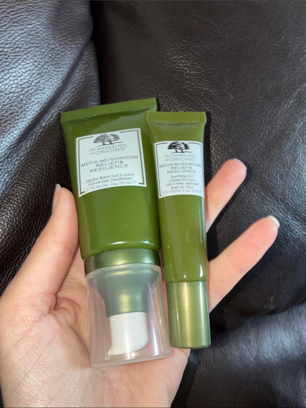 Origins Mega-Mushroom Soothing Gel Lotion and Eye Cream